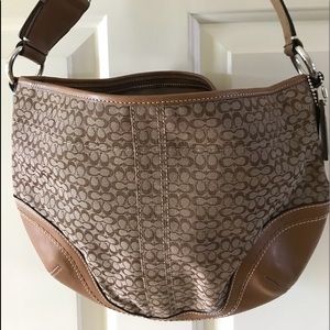 Coach Leather strap & Corners Canvas body handbag